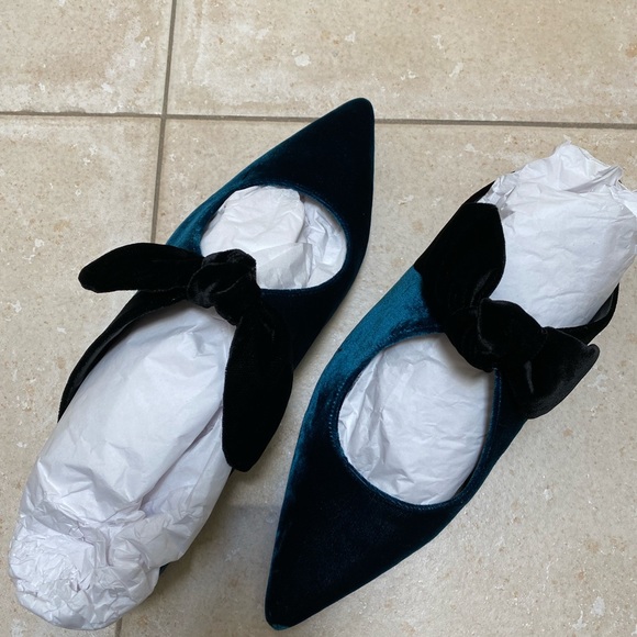 Brand New size 38 Velvet serpent green Evelyn Mules - Picture 9 of 9